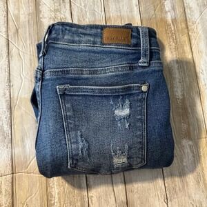Judy Blue Distressed embroidered Rainbow‎ Pocket High Rise Ankle Skinny Jeans